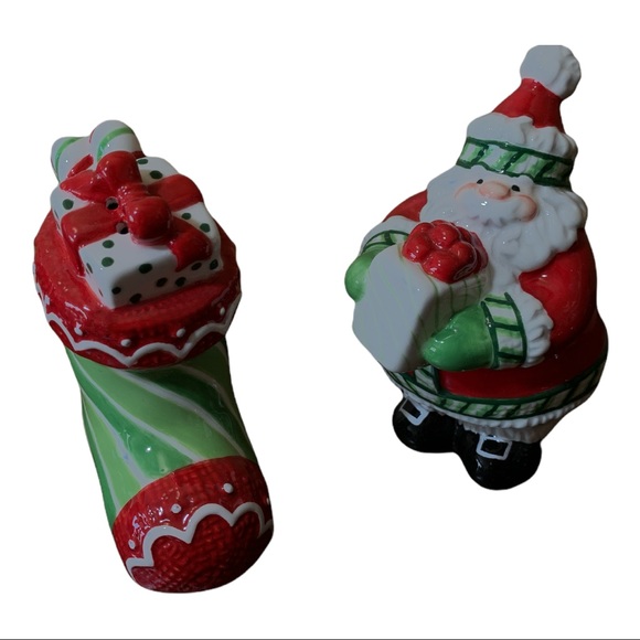NEW Fitz and Floyd Santa Claus and Stocking Salt and Pepper Shakers in Box - Picture 1 of 5